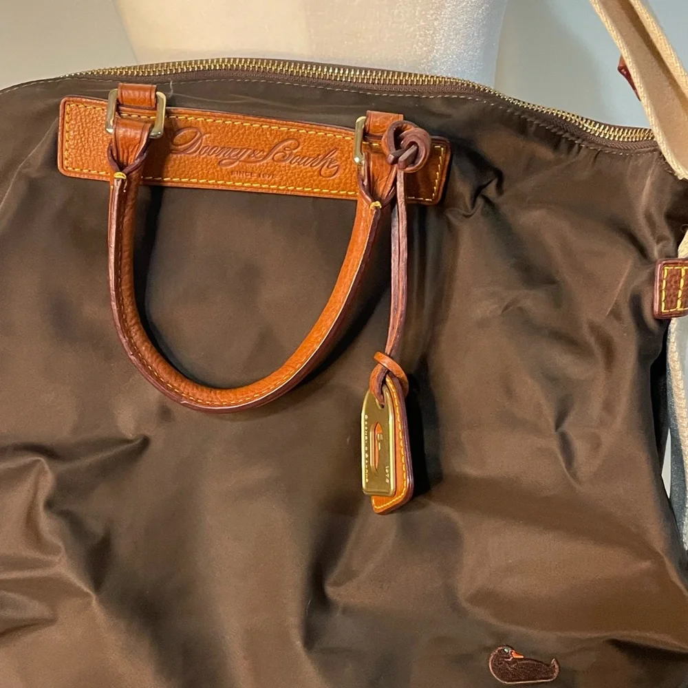 Dooney & Bourke Brown and Tan Crossbody Canvas Bag - Picture 2 of 5